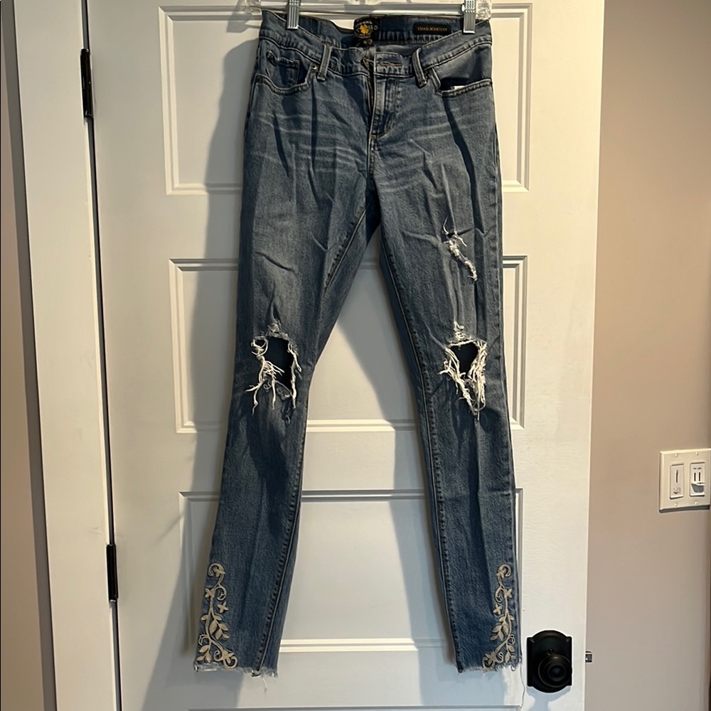 Lucky Brand Blue Skinny Distressed Jeans